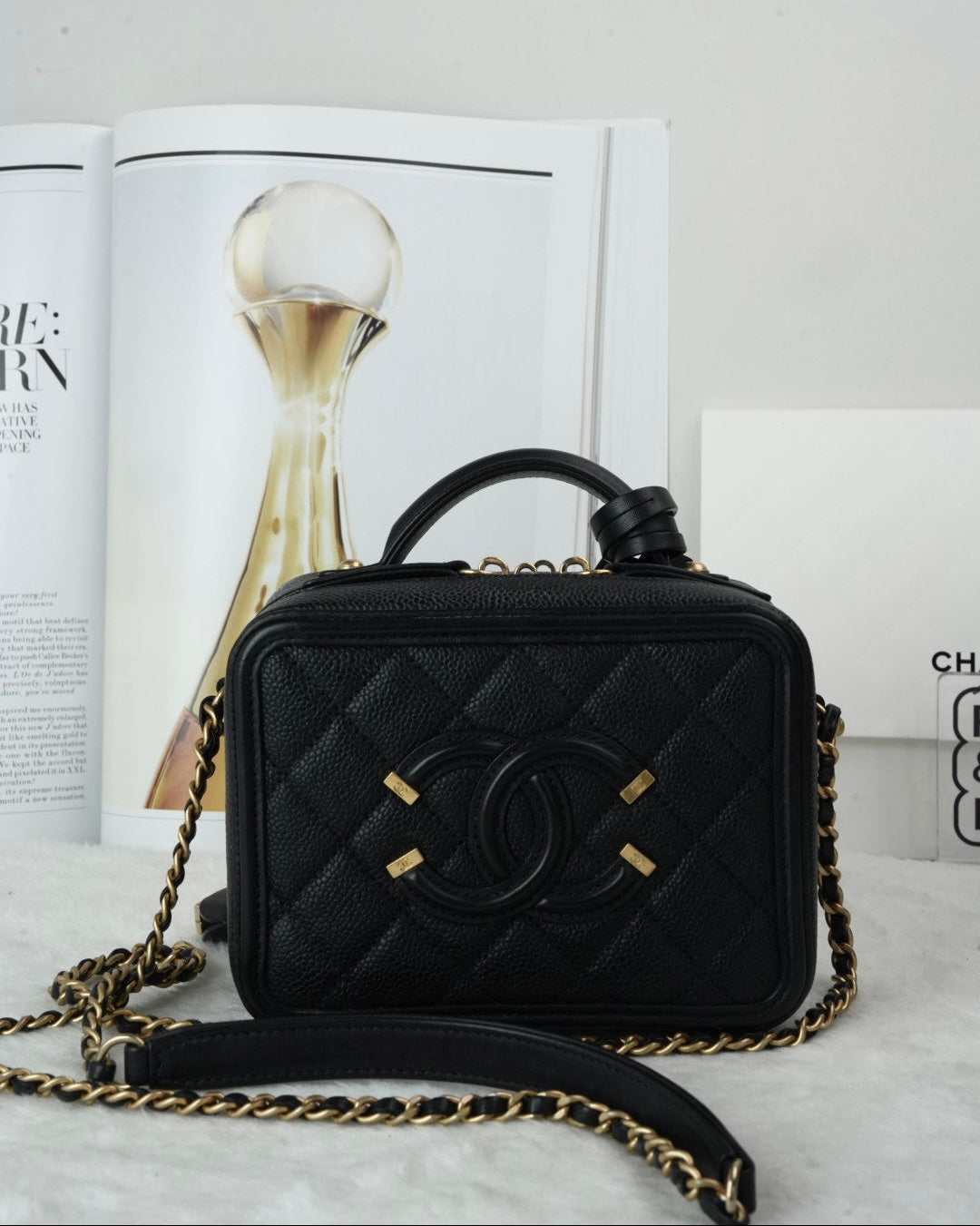 Chanel CC Filigree Vanity Case - Black - View 1