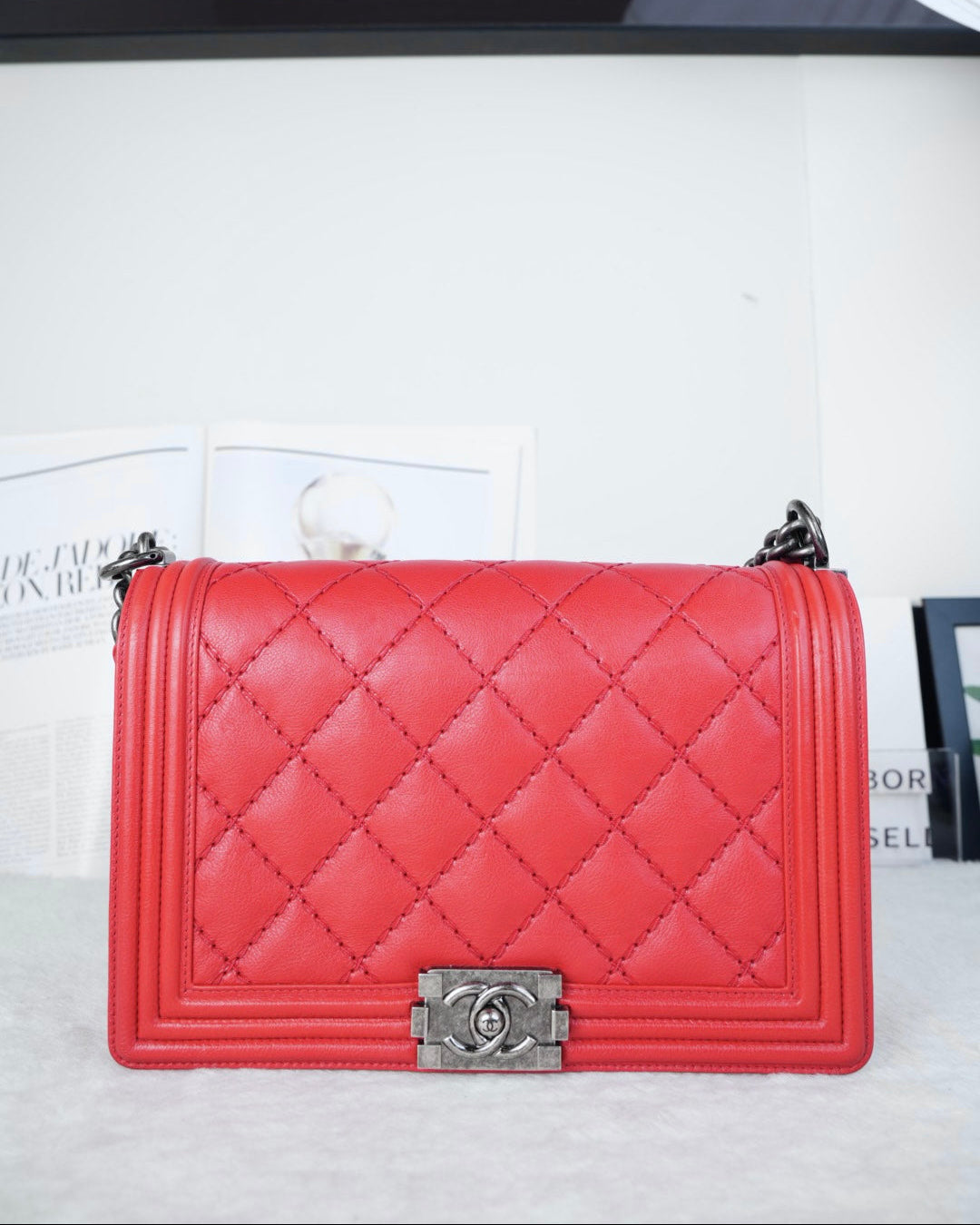 Chanel Boy Chanel Bag - Coral Red - View 1