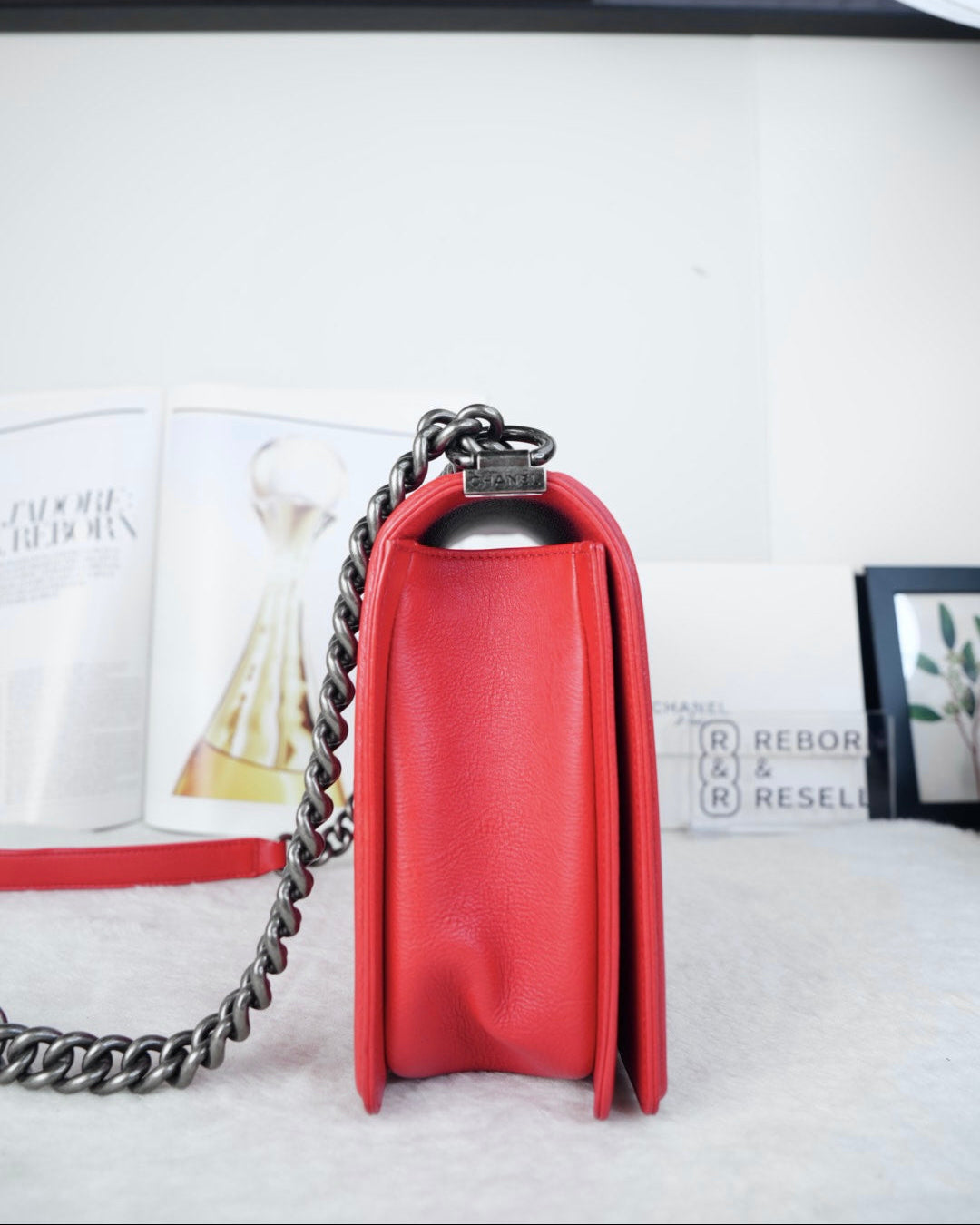 Chanel Boy Chanel Bag - Coral Red - View 3