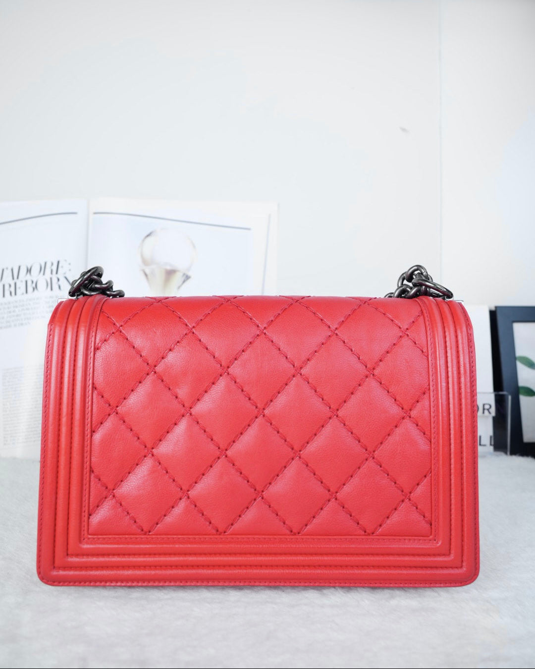 Chanel Boy Chanel Bag - Coral Red - View 2