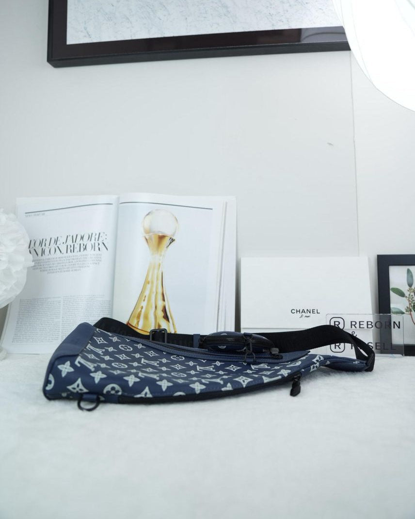 Louis Vuitton Duo Sling Bag - Blue Monogram - View 3