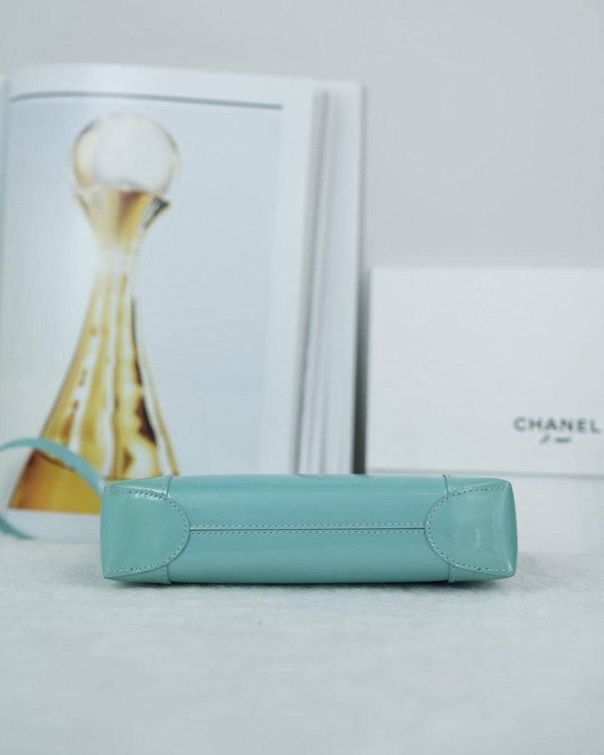 Dior Trotter Patent Leather Pouch - Aqua Blue - View 5