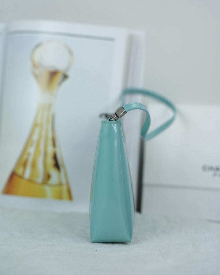 Dior Trotter Patent Leather Pouch - Aqua Blue - View 4