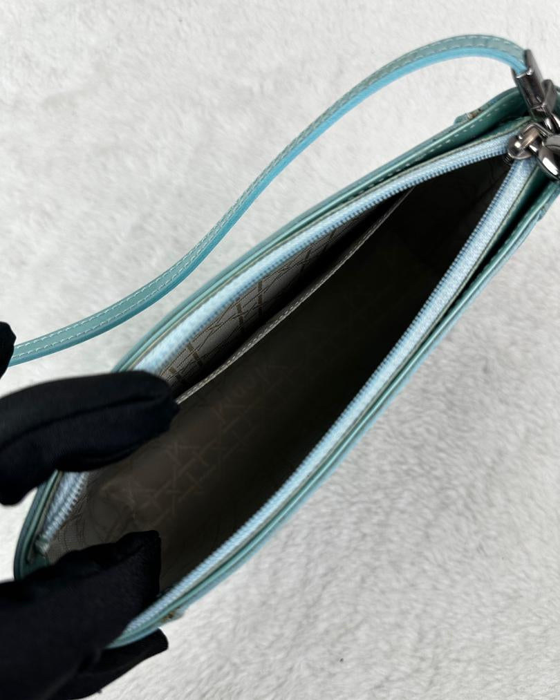 Dior Trotter Patent Leather Pouch - Aqua Blue - View 6