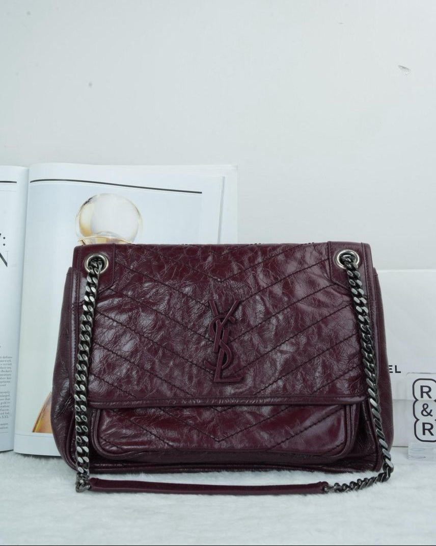 Saint Laurent Niki Medium Bag - Red Wine - View 1