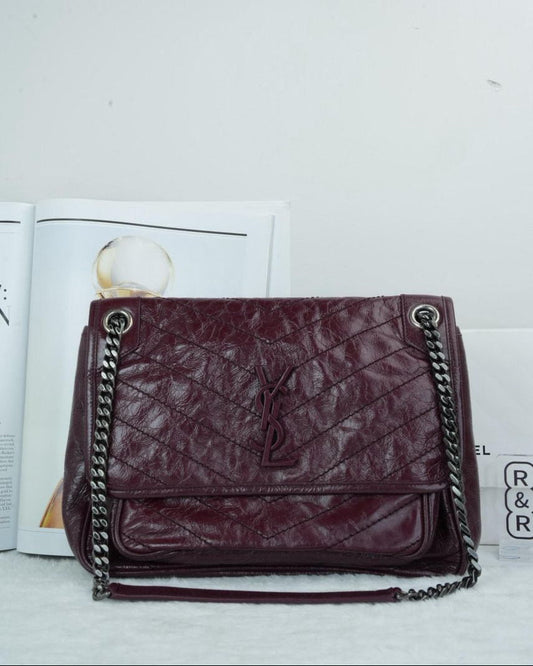 Saint Laurent Niki Medium Bag - Red Wine - View 1