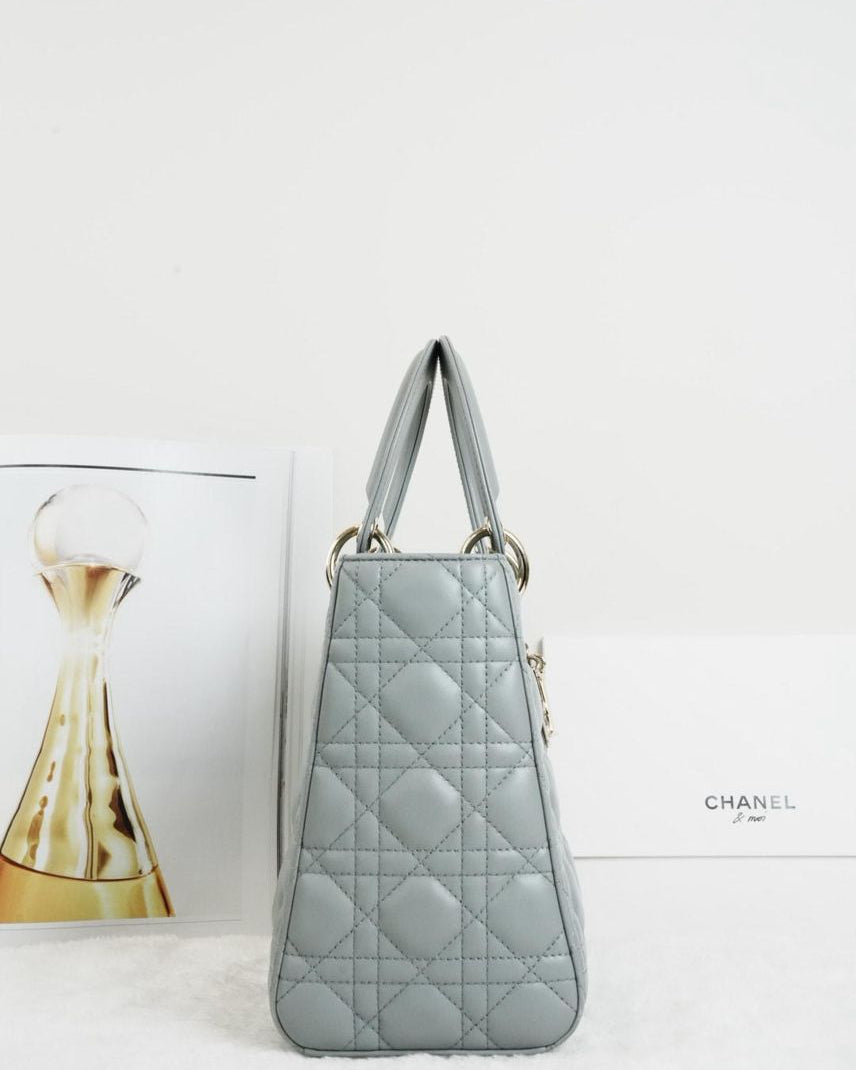 Dior Medium Lady Dior Bag - Grey - View 4