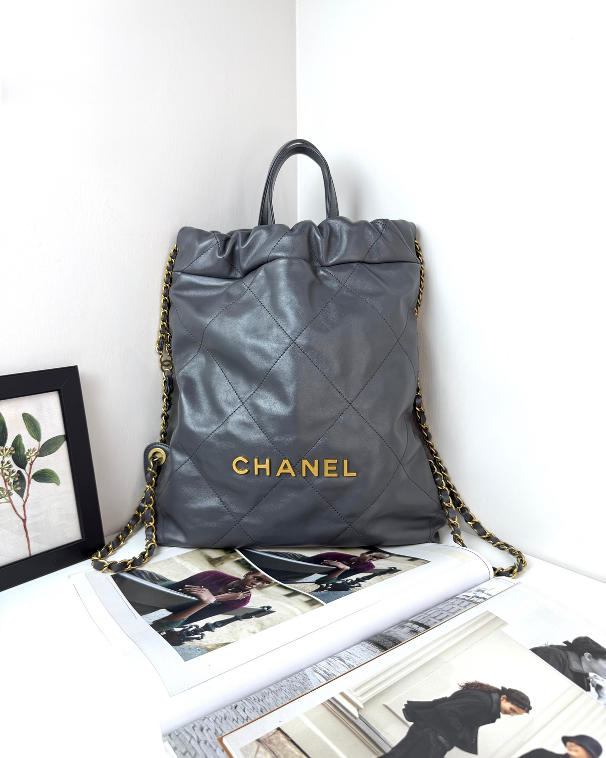 Chanel 22 Backpack - Grey Blue - View 1