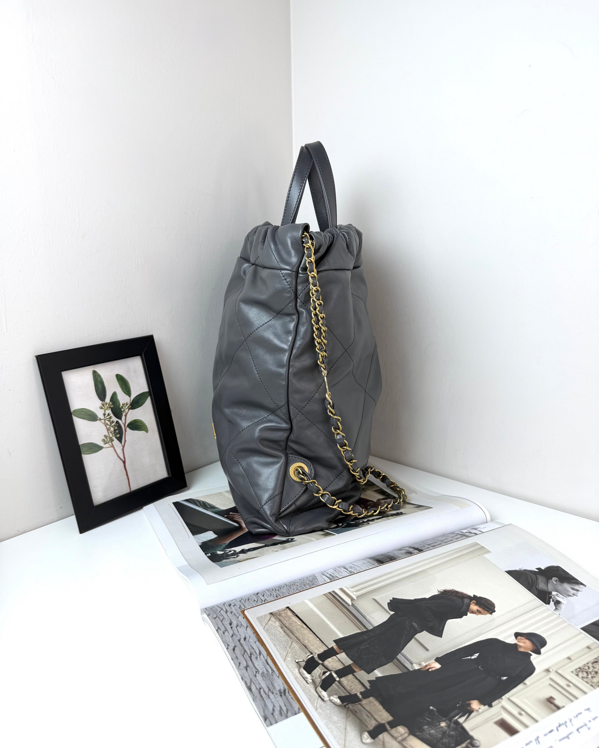 Chanel 22 Backpack - Grey Blue - View 4