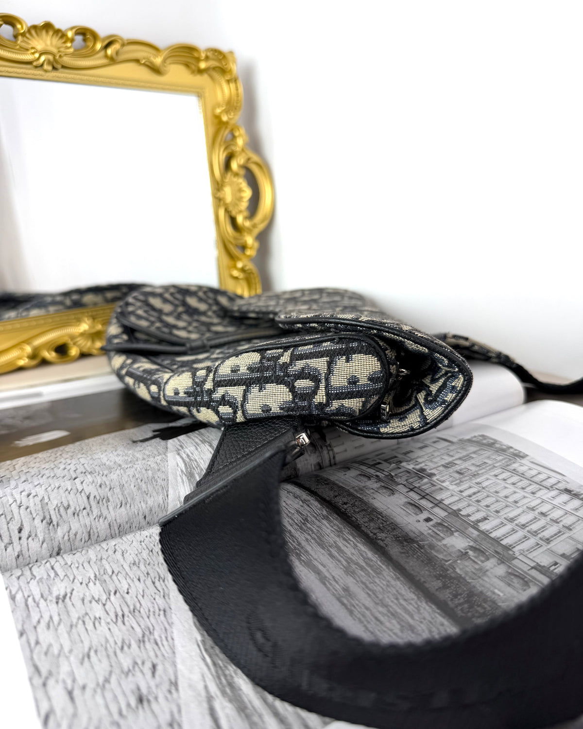 Dior Saddle Bag - Blue Dior Oblique - View 3