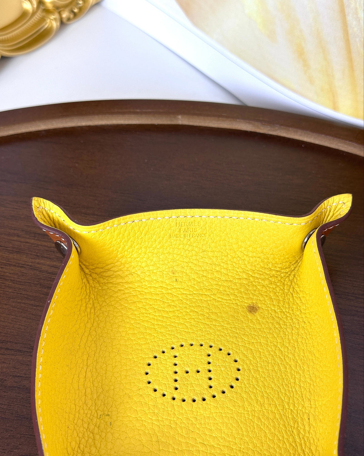Hermès Mises et Relance H Evelyne Mini Change Tray - Jaune Ambre - View 3