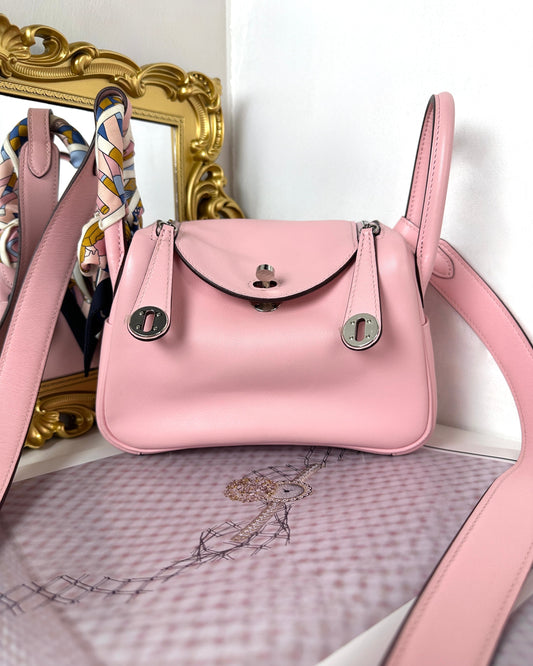 Hermès Mini Lindy 20 Bag - 3Q Rose Sakura - View 1
