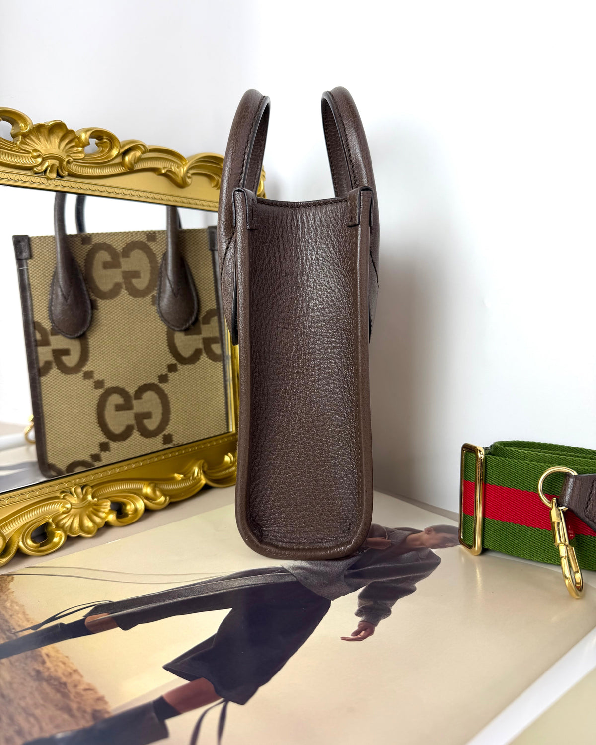 Gucci Jumbo GG Mini Tote Bag - Camel And Ebony - View 4