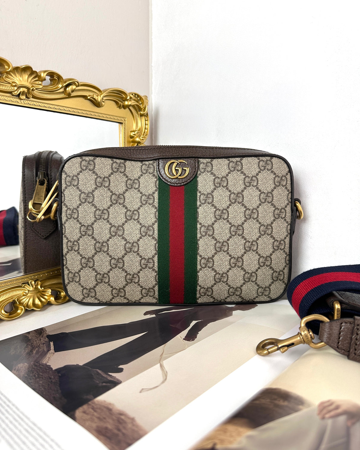 Gucci Ophidia Small Shoulder Bag - Beige And Ebony Gg Supreme - View 1