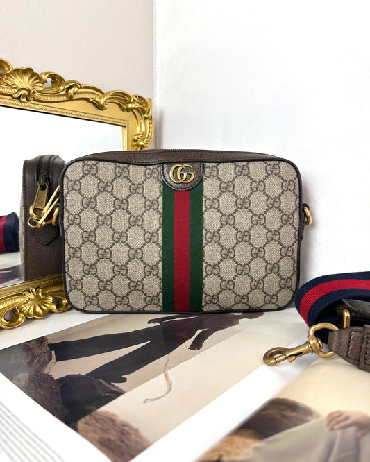 Gucci Ophidia Small Shoulder Bag - Beige And Ebony Gg Supreme - View 1