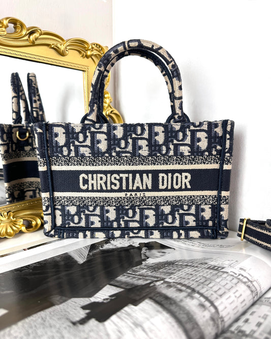 Dior Mini Dior Book Tote - Blue - View 1