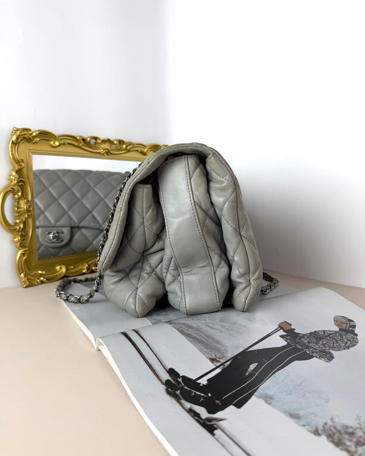 Chanel Classic 11.12 Handbag - Grey - View 3