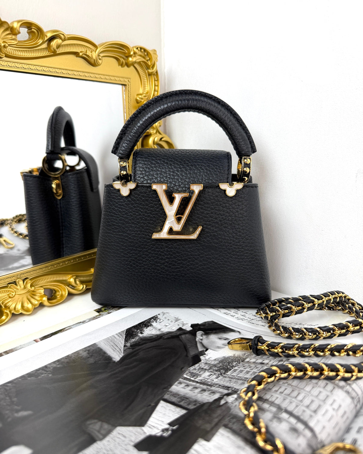 Louis Vuitton Capucines Nano Bag - Black - View 1