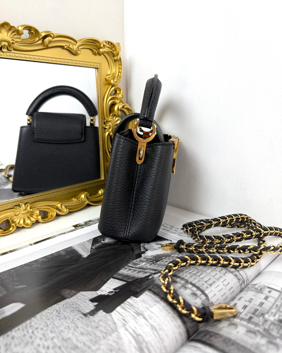 Louis Vuitton Capucines Nano Bag - Black - View 3