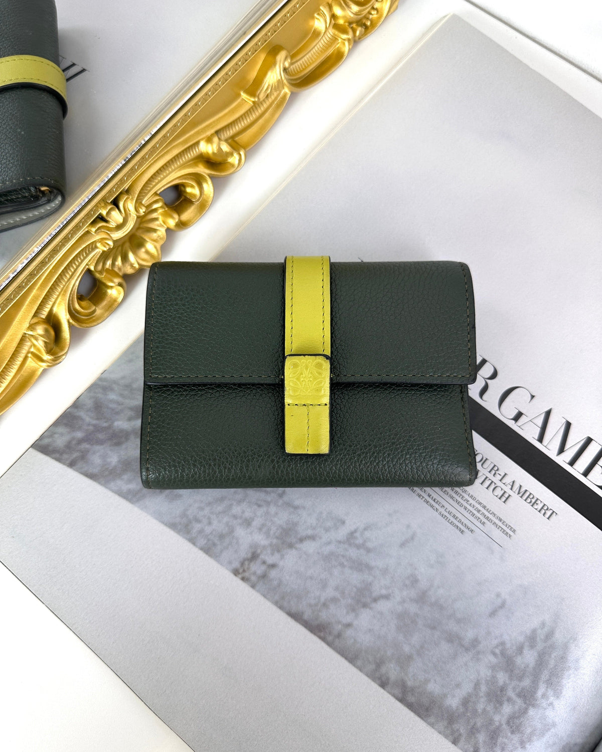 Loewe Small Vertical Wallet - Rosemary, Tan - View 1