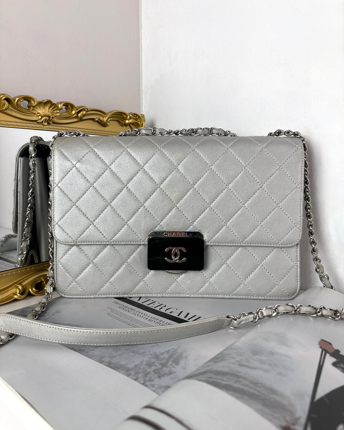 Chanel Beauty Lock Flap Bag - Metallic Silver - View 1