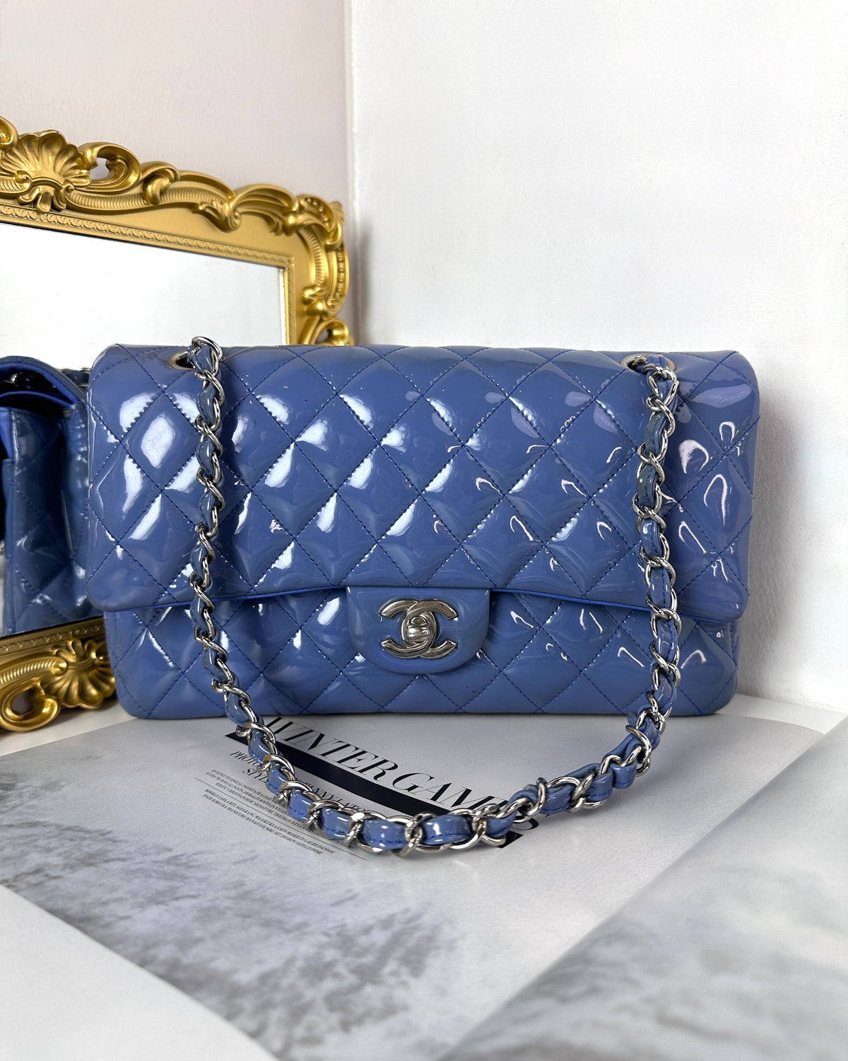 Chanel Medium Classic Double Flap Bag - Blue - View 1