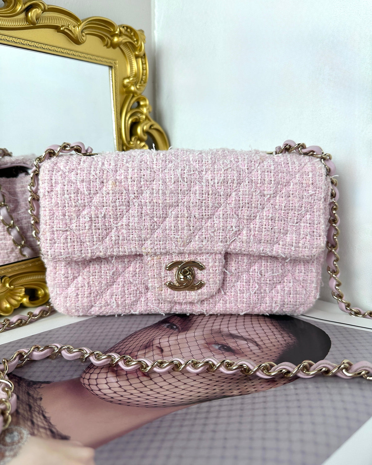 Chanel Classic Mini Rectangular Flap Bag - Light Pink - View 1