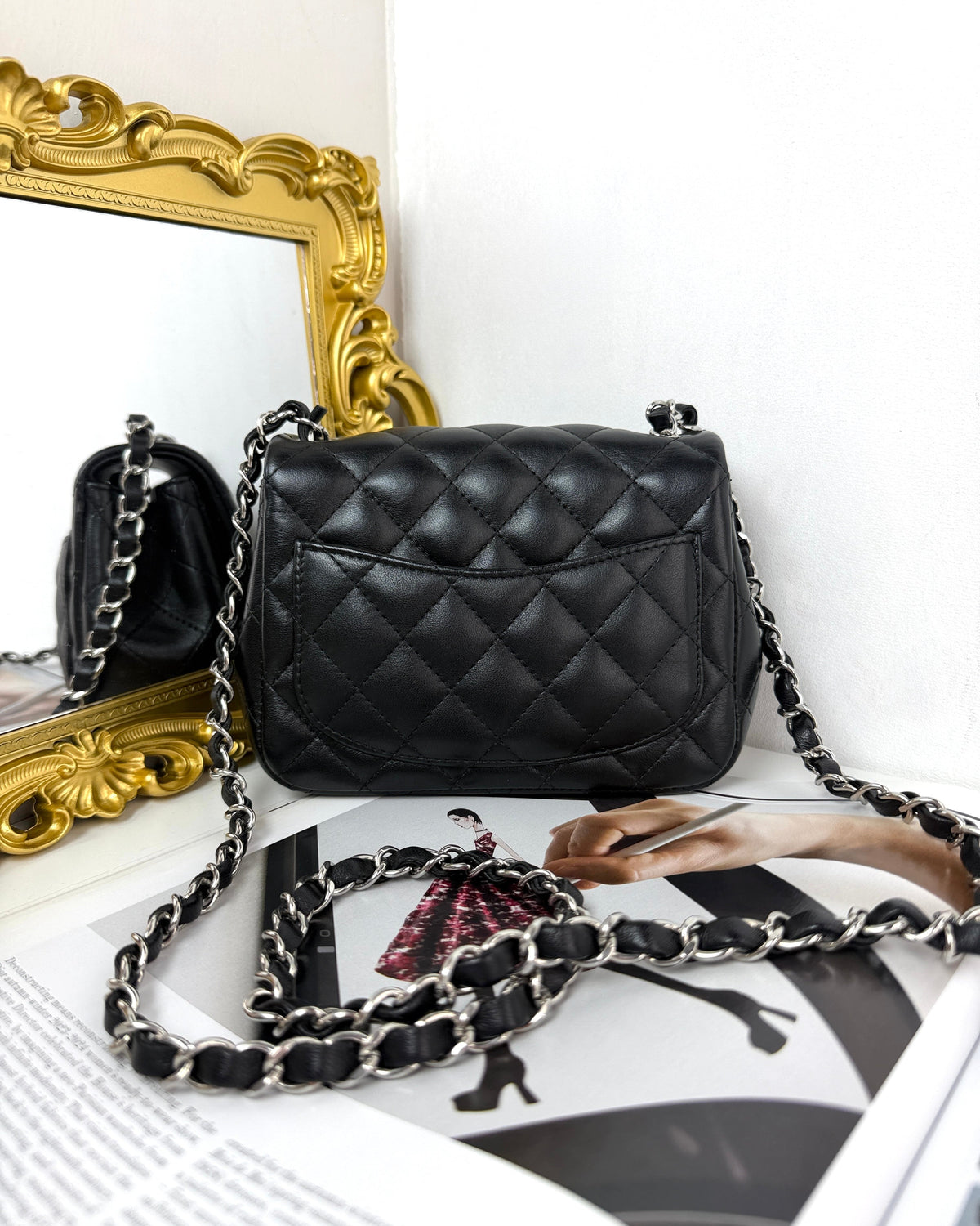 Chanel Classic Mini Square Bag - Black - View 2