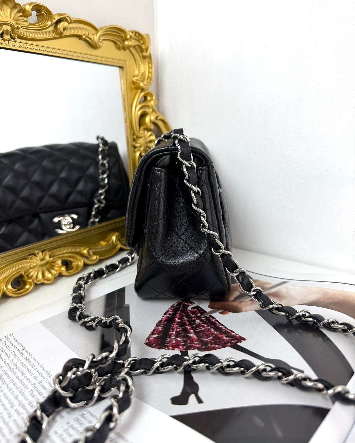 Chanel Classic Mini Square Bag - Black - View 4