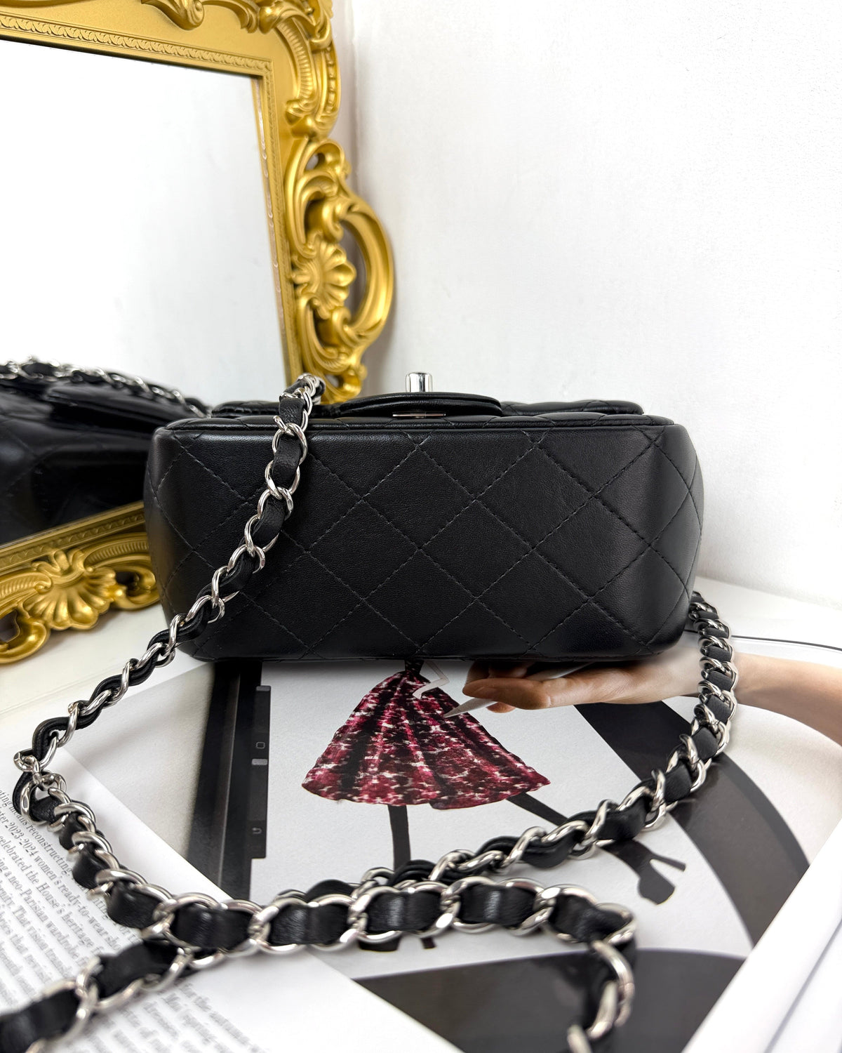 Chanel Classic Mini Square Bag - Black - View 5