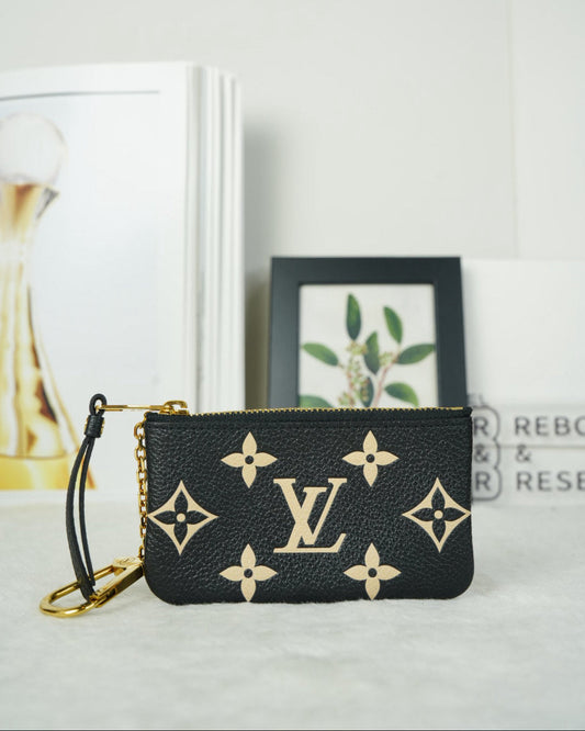 Louis Vuitton Key Pouch - Black, Beige - View 1