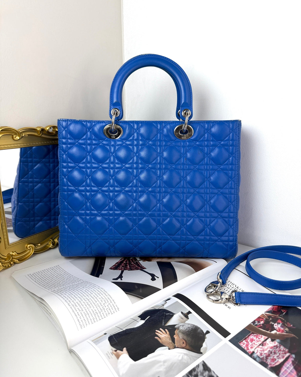 Dior Lady Dior Bag - Cobalt Blue - View 2