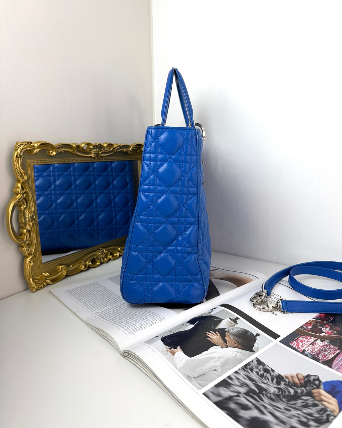 Dior Lady Dior Bag - Cobalt Blue - View 3