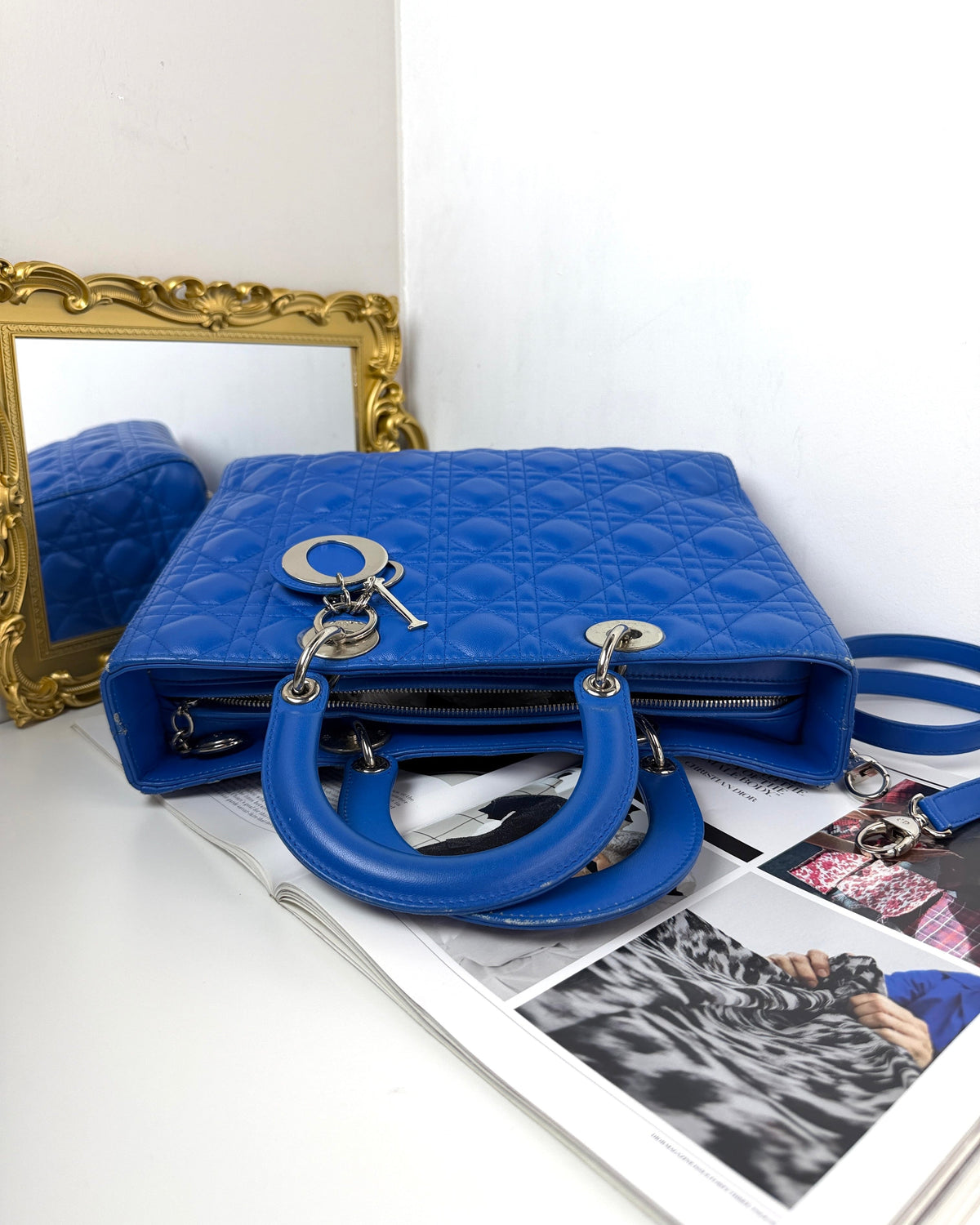Dior Lady Dior Bag - Cobalt Blue - View 6