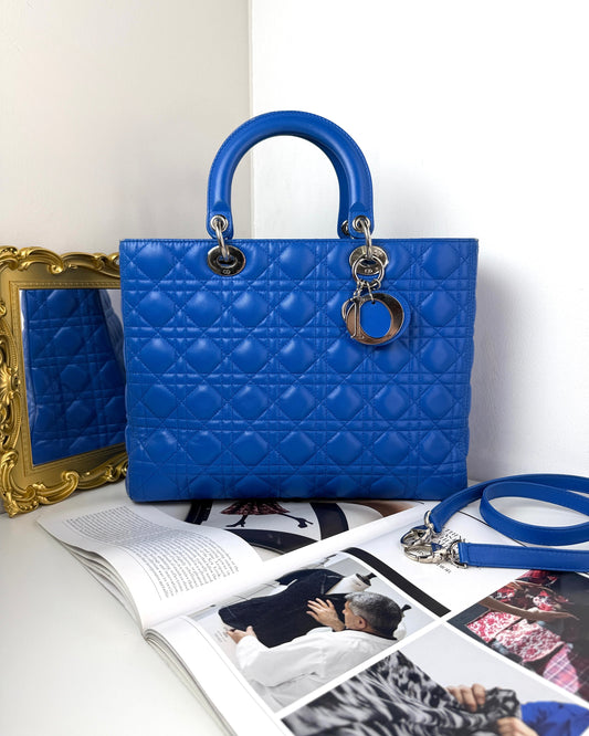 Dior Lady Dior Bag - Cobalt Blue - View 1