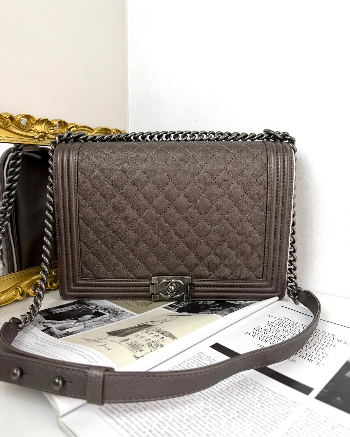 Chanel Boy Bag - Grey - View 1
