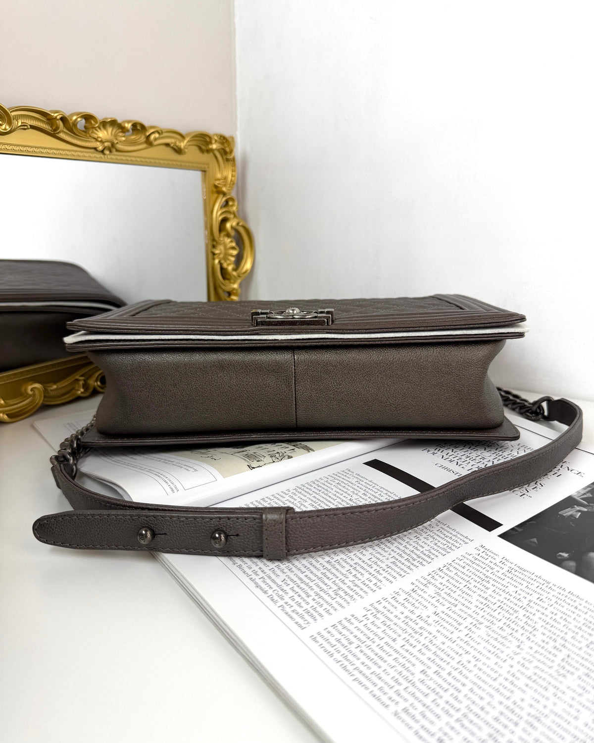 Chanel Boy Bag - Grey - View 5