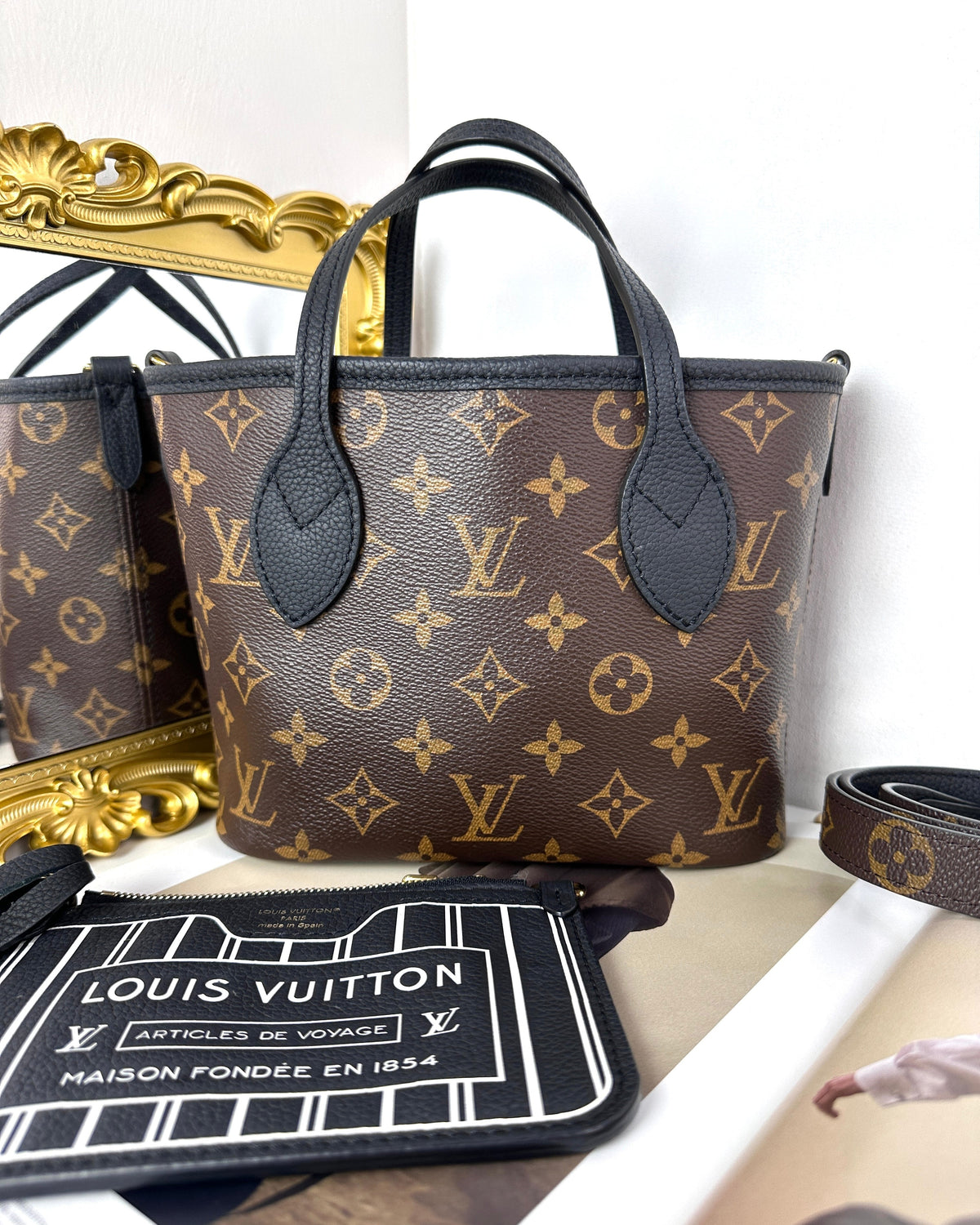 Louis Vuitton Neverfull Bandoulière Inside Out BB Bag - Black, Monogram - View 1