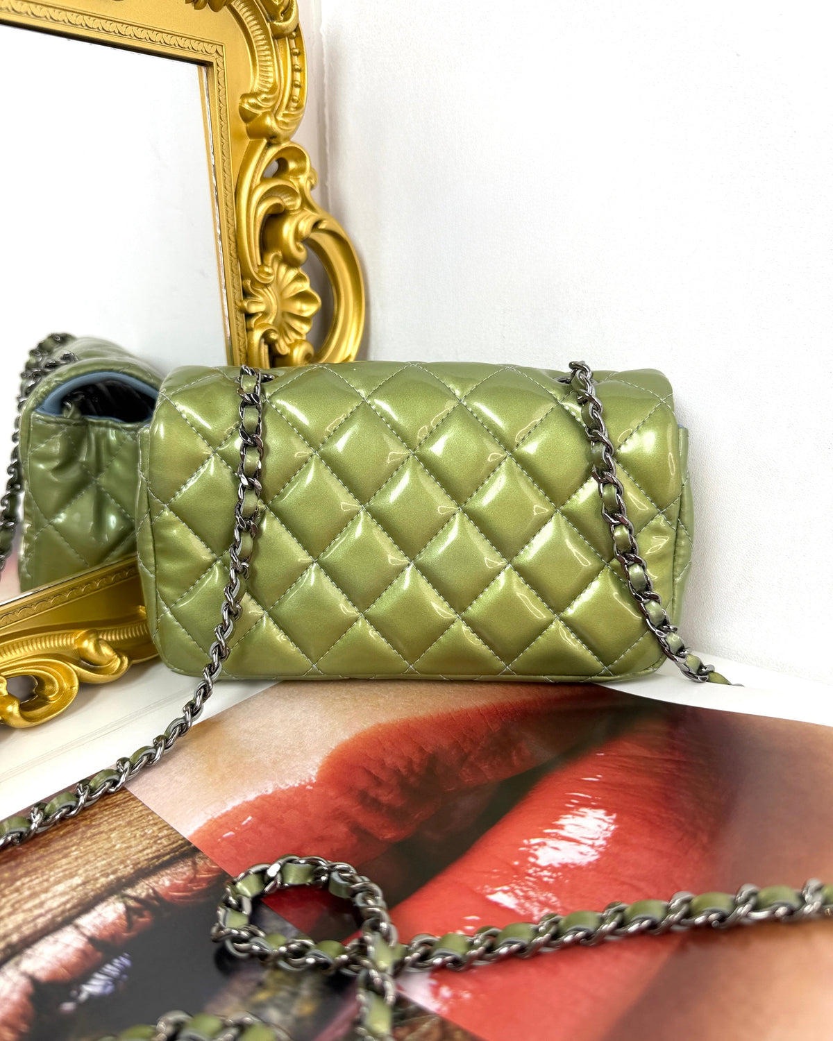 Chanel Classic Flap Bag (Mini Rectangular) - Mint Green - View 2