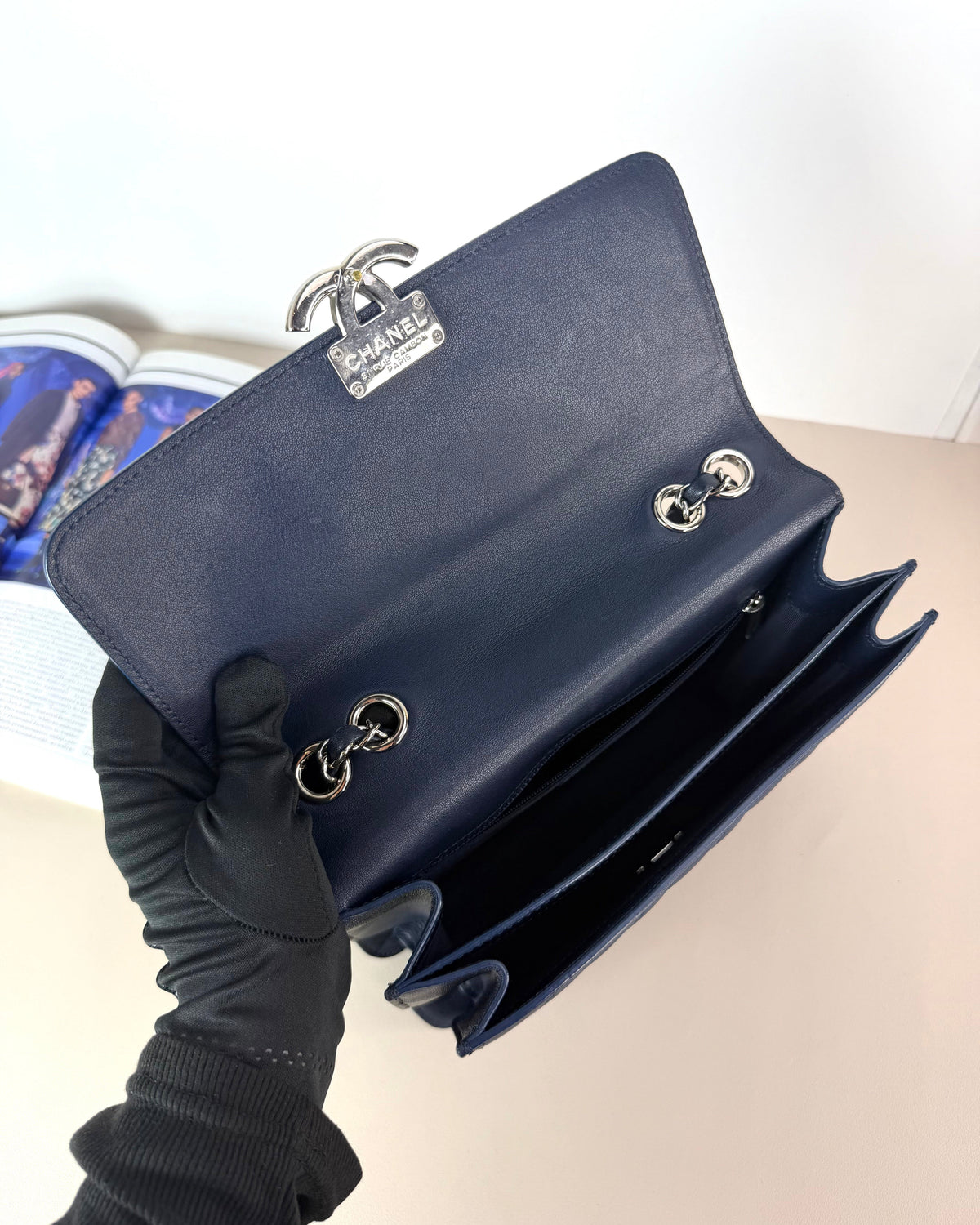 Chanel CC Box Flap Bag - Navy Blue - View 7