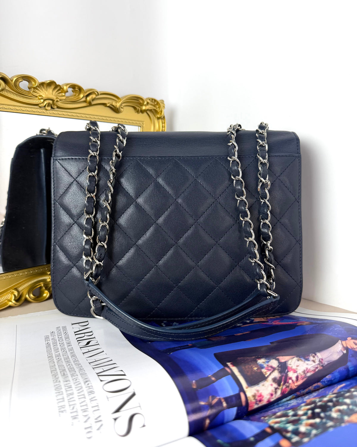 Chanel CC Box Flap Bag - Navy Blue - View 2