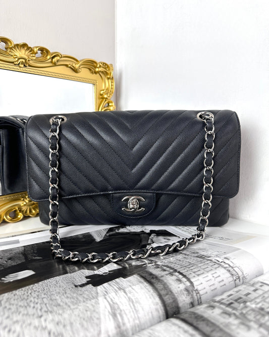 Chanel Classic Double Flap Bag (Chevron V-Stitch) - View 1