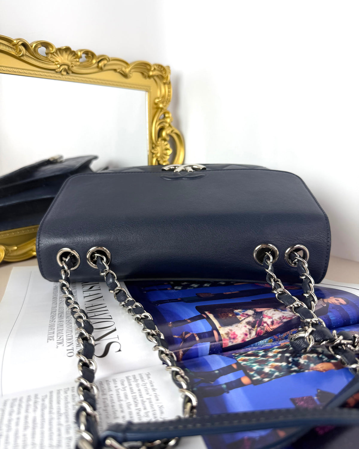 Chanel CC Box Flap Bag - Navy Blue - View 6