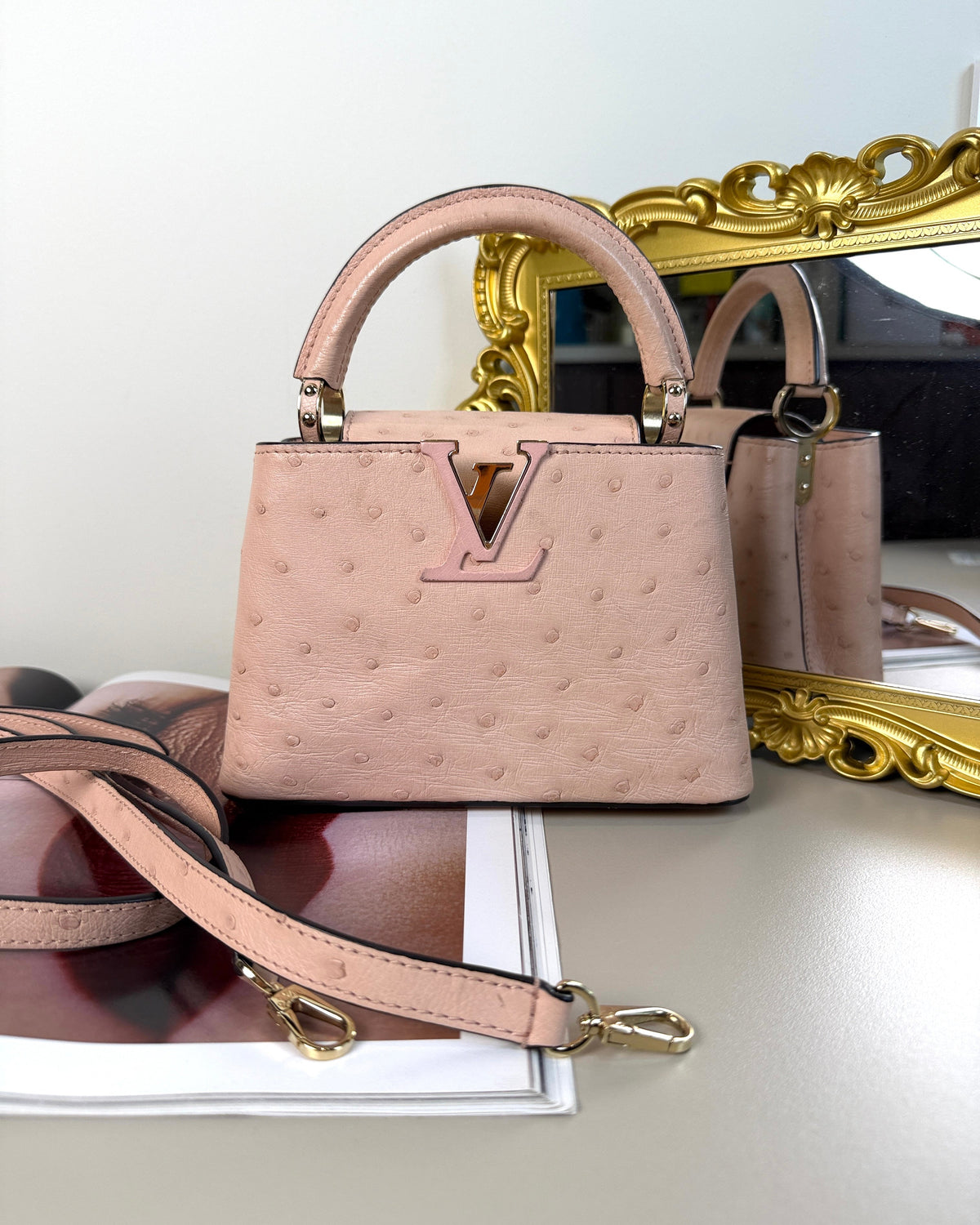 Louis Vuitton Capucines Mini Bag - Ostrich Leather - View 1