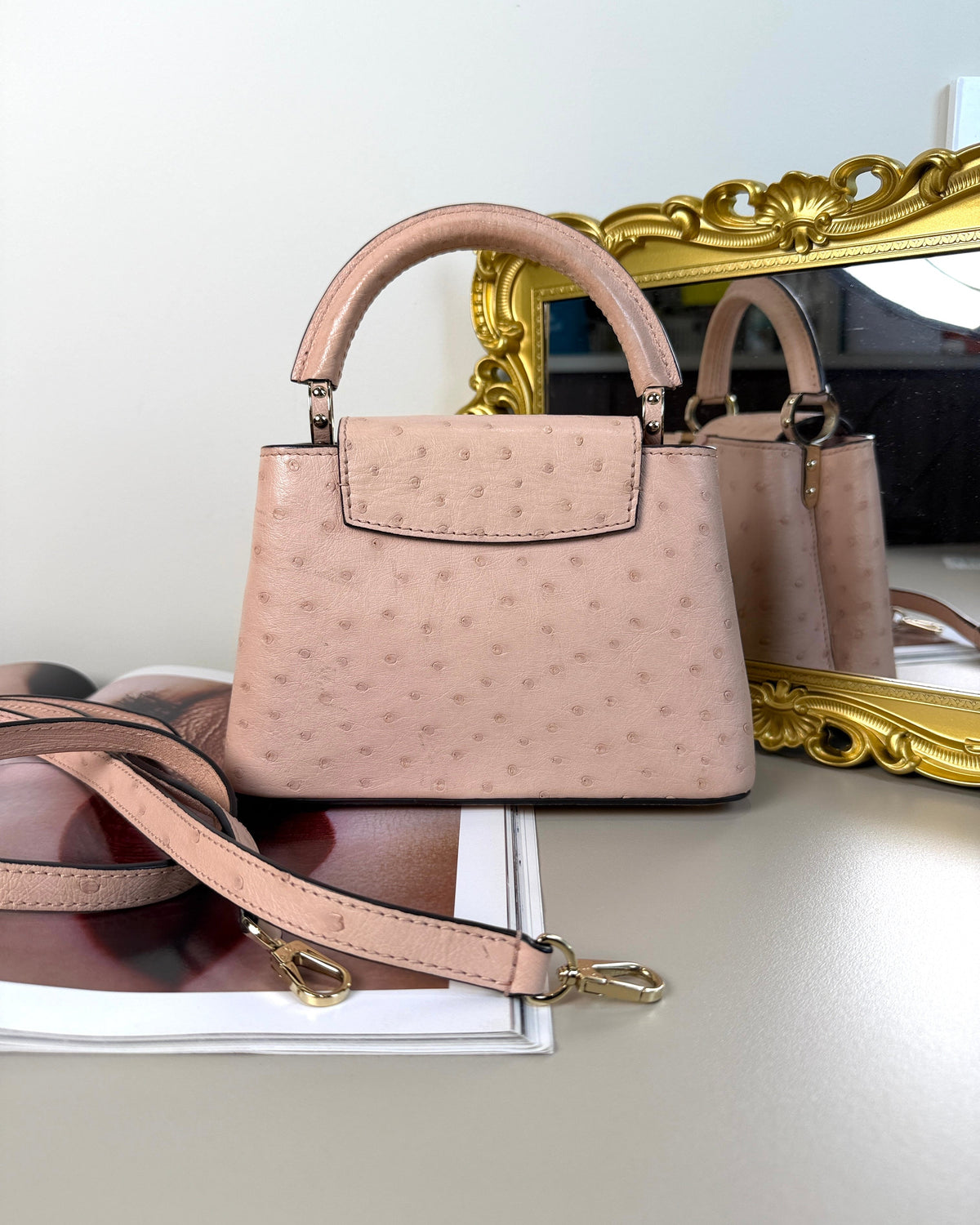 Louis Vuitton Capucines Mini Bag - Ostrich Leather - View 2