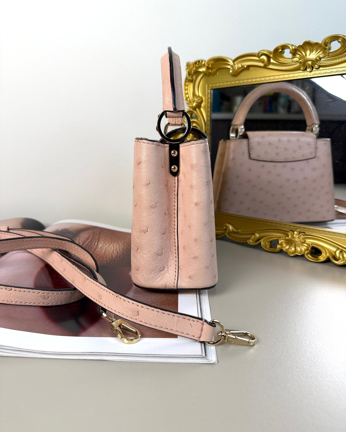 Louis Vuitton Capucines Mini Bag - Ostrich Leather - View 4