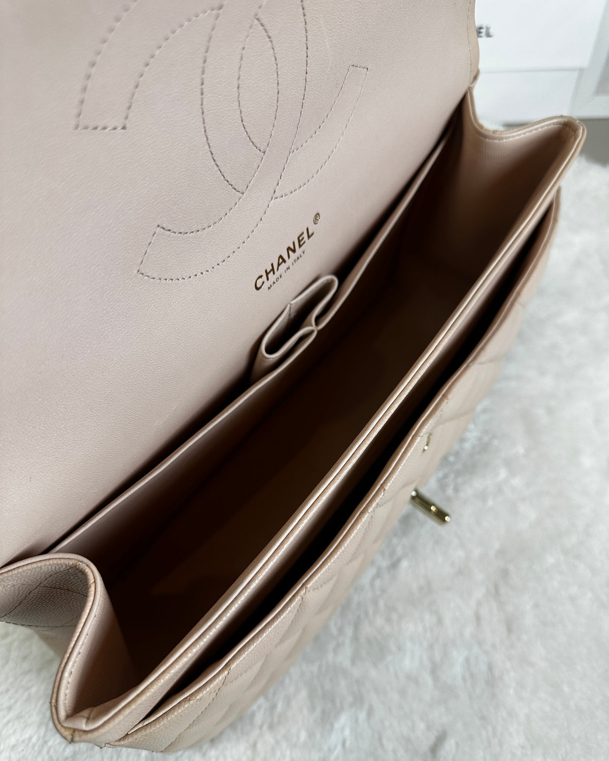 Chanel Classic Double Flap Bag - Beige/ Nude - View 6