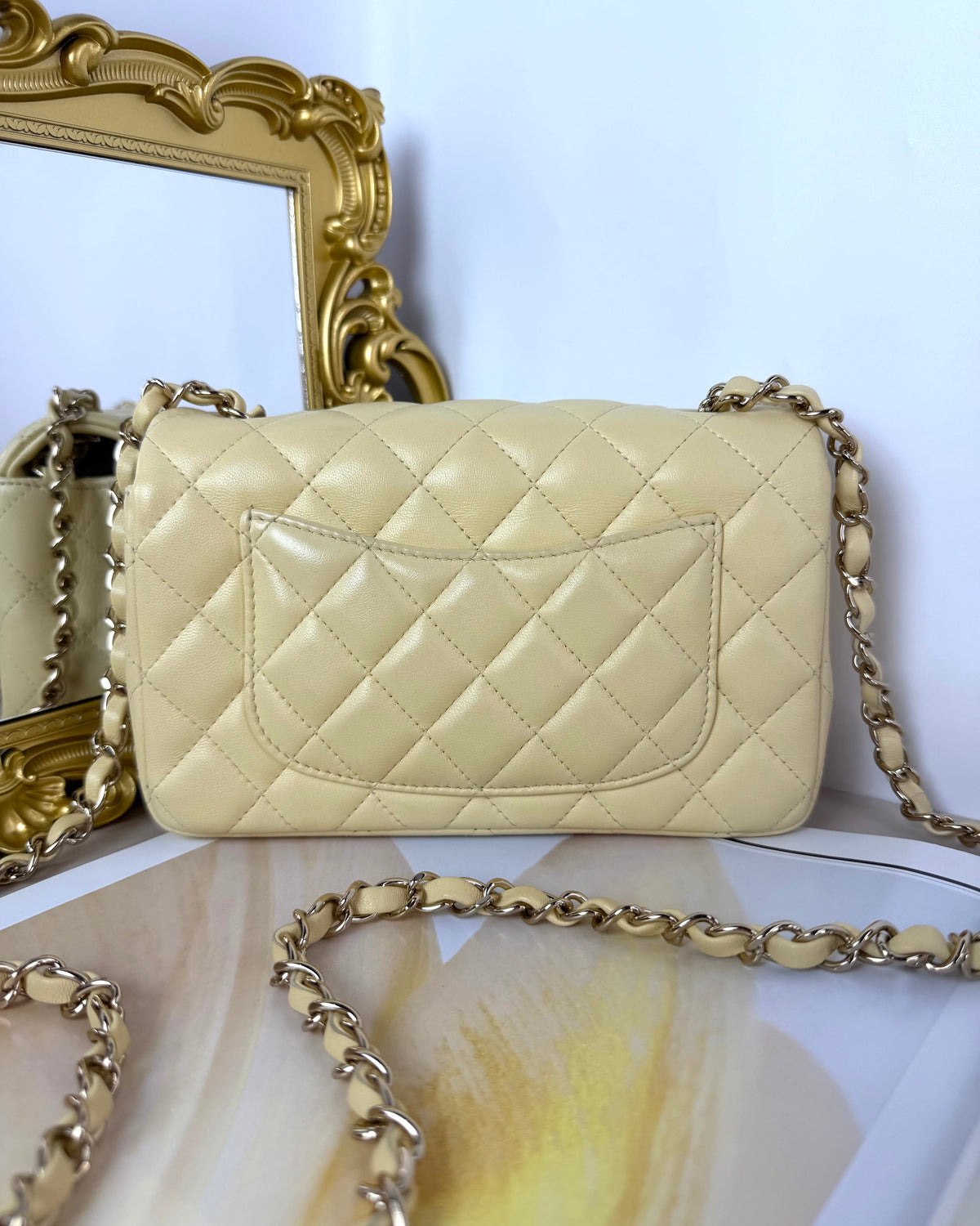 Chanel Mini Rectangular Classic Flap Bag - Light Beige - View 2