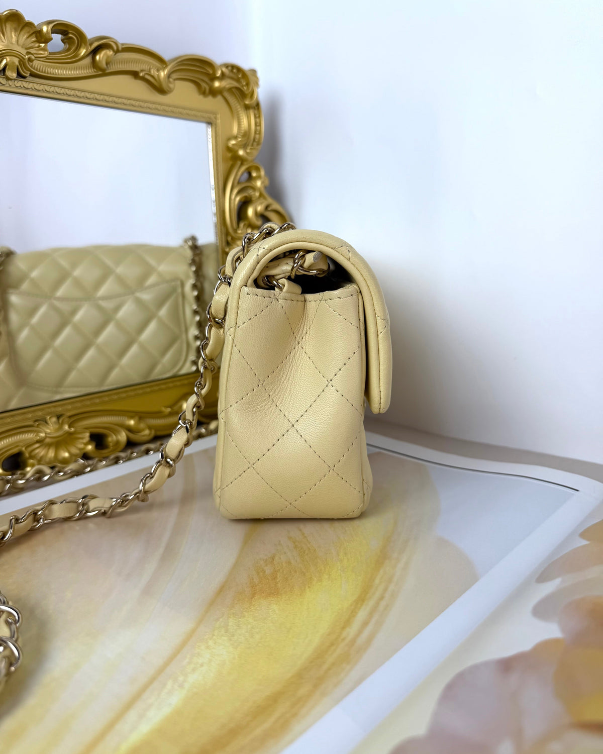 Chanel Mini Rectangular Classic Flap Bag - Light Beige - View 4
