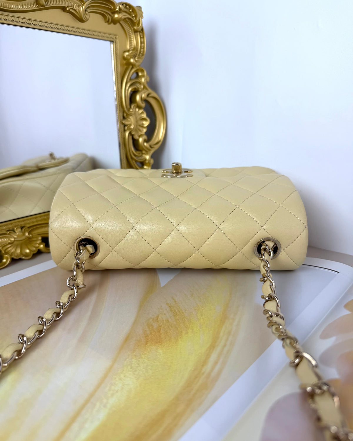 Chanel Mini Rectangular Classic Flap Bag - Light Beige - View 6
